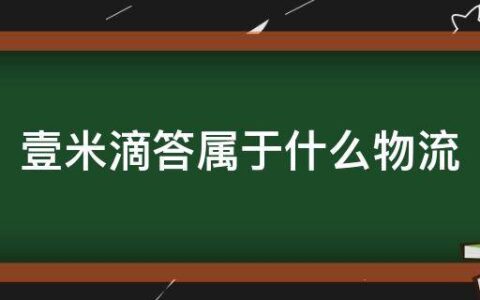 壹米滴答属于什么物流