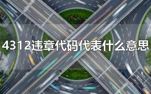 4312违章代码代表什么意思