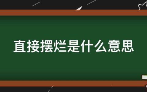 直接摆烂是什么意思