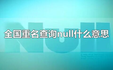 全国重名查询null什么意思