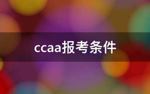 ccaa报考条件