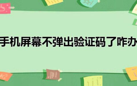 手机屏幕不弹出验证码了咋办