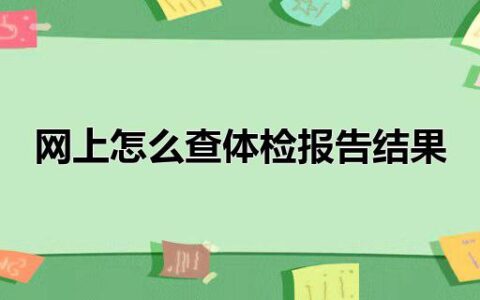 网上怎么查体检报告结果