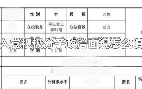 入党积极分子政治面貌怎么填