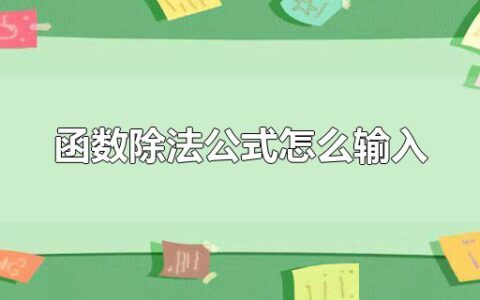 函数除法公式怎么输入