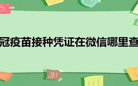 新冠疫苗接种凭证在微信哪里查询