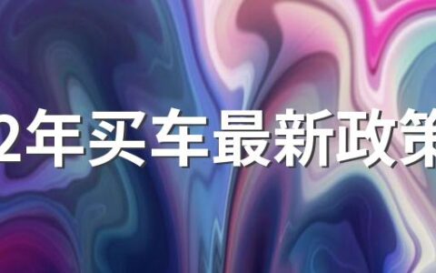 2022年买车最新政策 2022年为什么不能买车