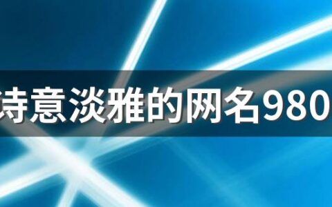 富有诗意淡雅的网名980个 有诗意的网名