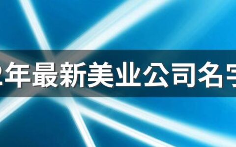 2022年最新美业公司名字创意高端360个