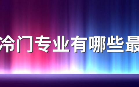 十大冷门专业有哪些最赚钱 十大冷门专业项目推荐