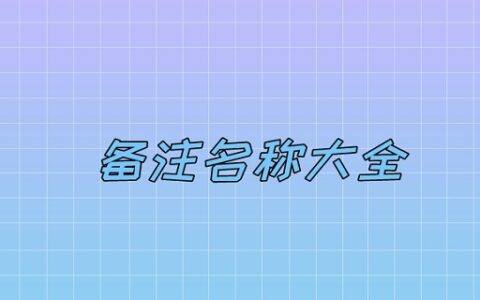 备注名称大全