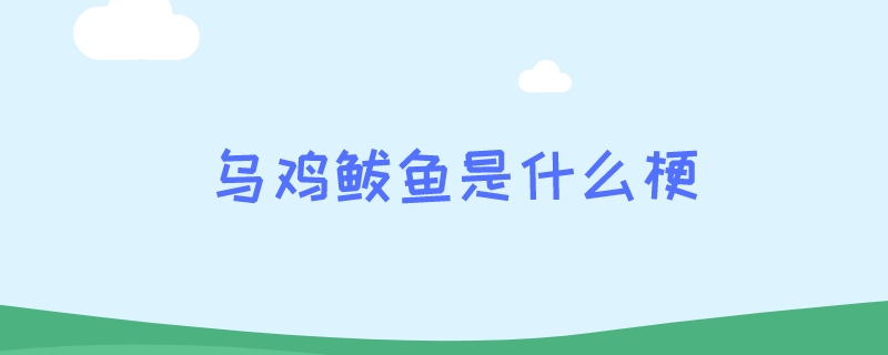 乌鸡鲅鱼是什么梗