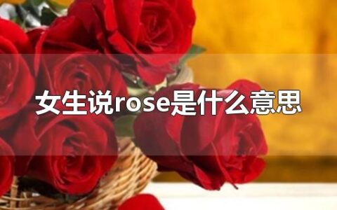 女生说rose是什么意思