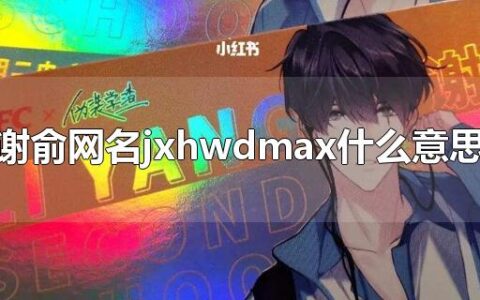 谢俞网名jxhwdmax什么意思