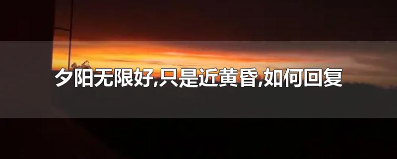 夕阳无限好,只是近黄昏,如何回复