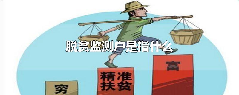 脱贫监测户是指什么