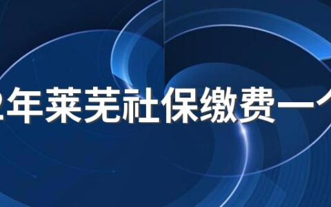 2022年莱芜社保缴费一个月多少钱 2022年莱芜社保缴费标准基数及比例一览表