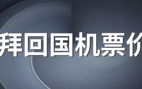 迪拜回国机票价格 迪拜回国机票费用