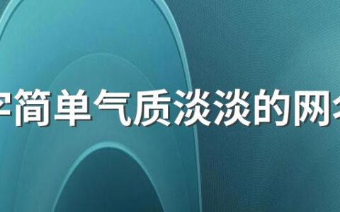 6个字简单气质淡淡的网名410个 好记的6个字网名