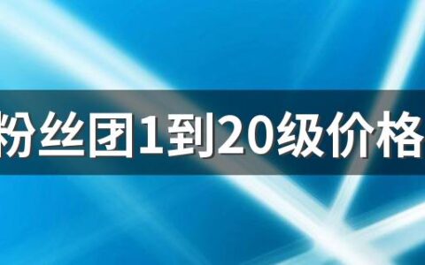 抖音粉丝团1到20级价格表