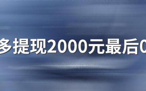 拼多多提现2000元最后0.01需要多少人