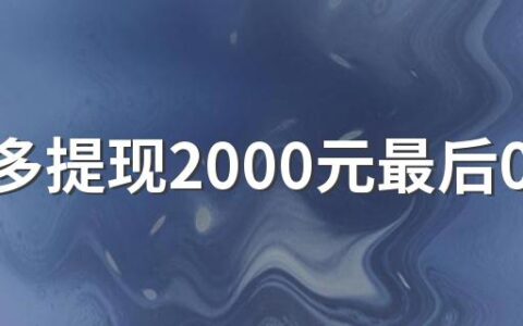 拼多多提现2000元最后0.01钻石弄完了还弄啥