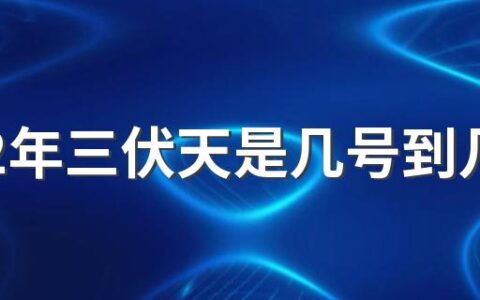 2022年三伏天是几号到几号 2022年今年三伏天最后一天是几号