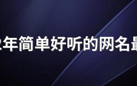 2022年简单好听的网名最新360个