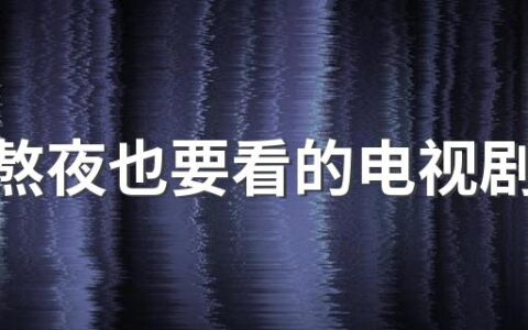 十部熬夜也要看的电视剧推荐 10部值得熬夜观看的电视剧