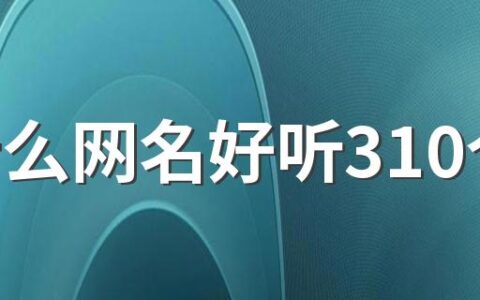 取什么网名好听310个 好记又好听的网名