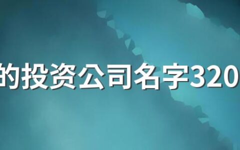 好听的投资公司名字320个 霸气的投资公司名