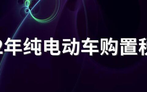 2022年纯电动车购置税 2022年纯电动车补贴