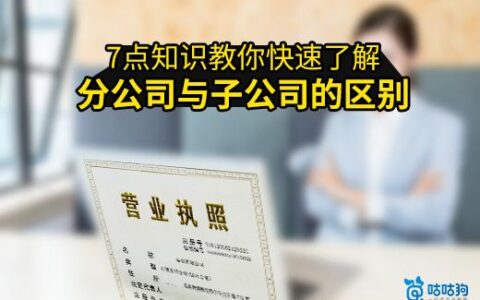 子公司与分公司的区别有哪些（主要7个方面）