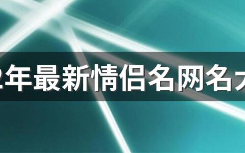 2022年最新情侣名网名大全340个