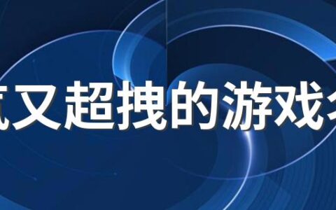 霸气又超拽的游戏名字 游戏名字霸气昵称250个