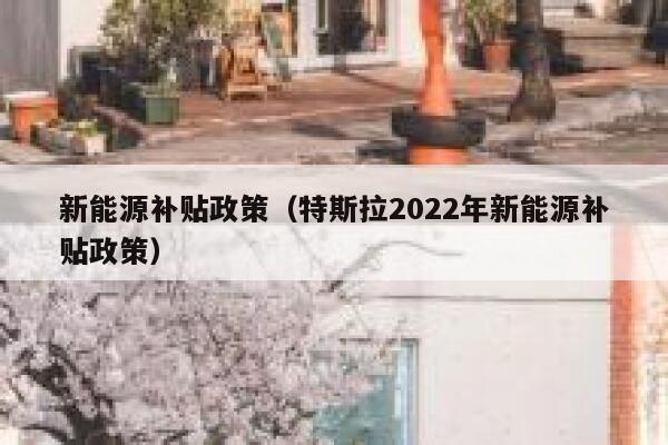 新能源补贴政策（特斯拉2022年新能源补贴政策） 第1张