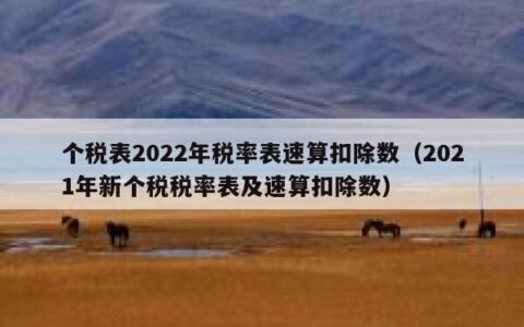 个税表2022年税率表速算扣除数（2021年新个税税率表及速算扣除数）