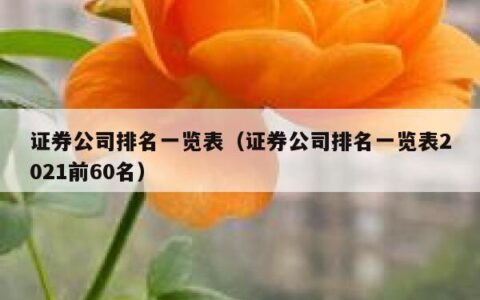 证券公司排名一览表（证券公司排名一览表2021前60名）