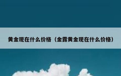 黄金现在什么价格（金露黄金现在什么价格）