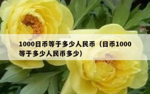 1000日币等于多少人民币（日币1000等于多少人民币多少）