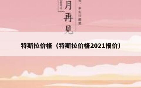 特斯拉价格（特斯拉价格2021报价）