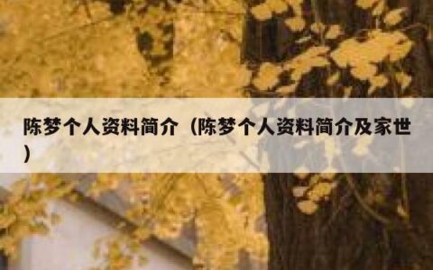 陈梦个人资料简介（陈梦个人资料简介及家世）