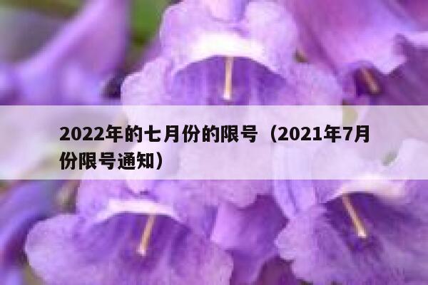 2022年的七月份的限号（2021年7月份限号通知） 第1张