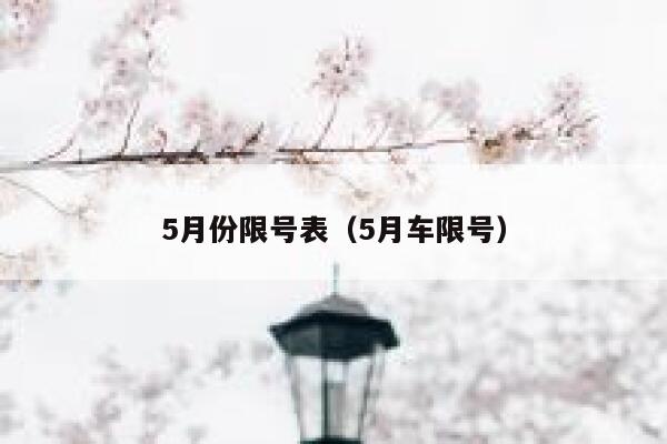 5月份限号表（5月车限号） 第1张