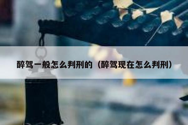 醉驾一般怎么判刑的（醉驾现在怎么判刑） 第1张