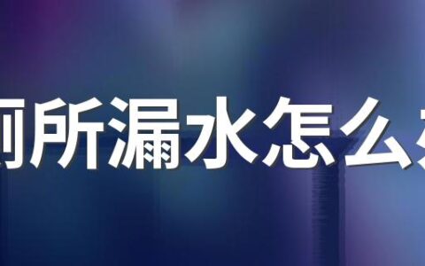 厕所漏水怎么办 3个原因你要知道！