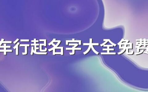 二手车行起名字大全免费200个 好记的二手车行名