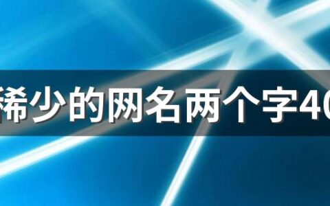 独特稀少的网名两个字400个 独一无二的网名两个字