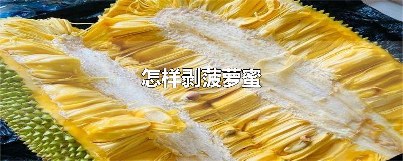 怎样剥菠萝蜜