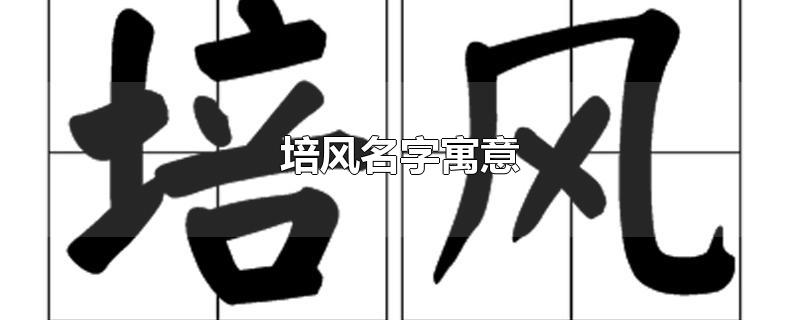 培风名字寓意